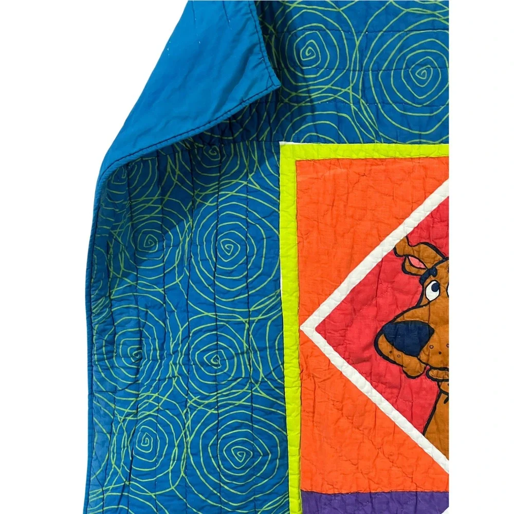 Vintage 1990 Dan River Scooby-Doo Faces Twin Quilt 68x80 USA Cotton